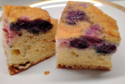 biskvitno pecivo z jagodami in borovnicami