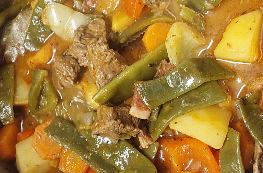 poletna mineštra z govejim mesom