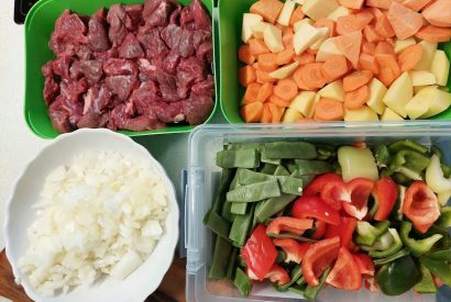 sestavine za poletno mineštro z govejim mesom